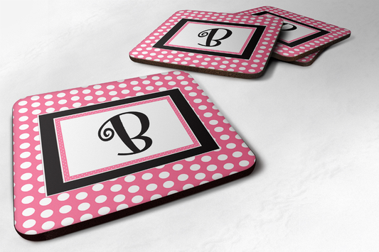 Letter Monogram - Foam Coaster Set of 4