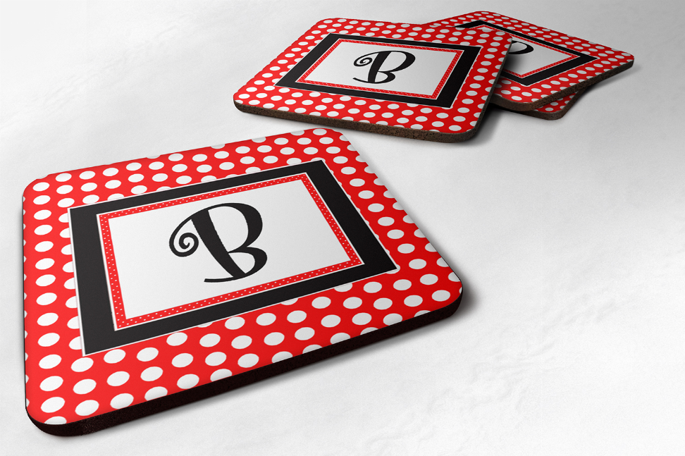 Letter Monogram - Foam Coaster Set of 4