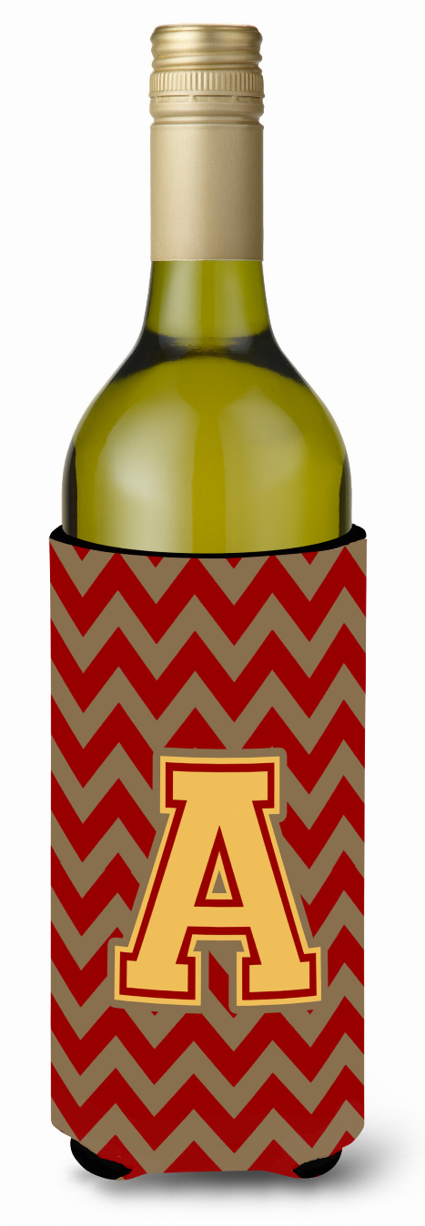 Chevron Garnet and Gold  Wine Bottle Hugger