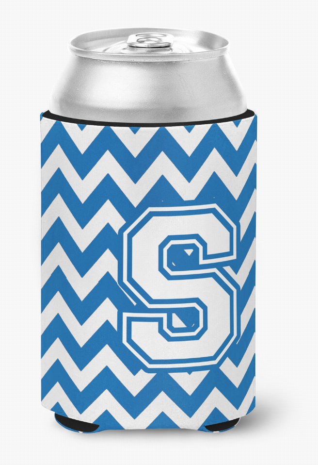 Monogram Letter Chevron Can or Bottle Hugger