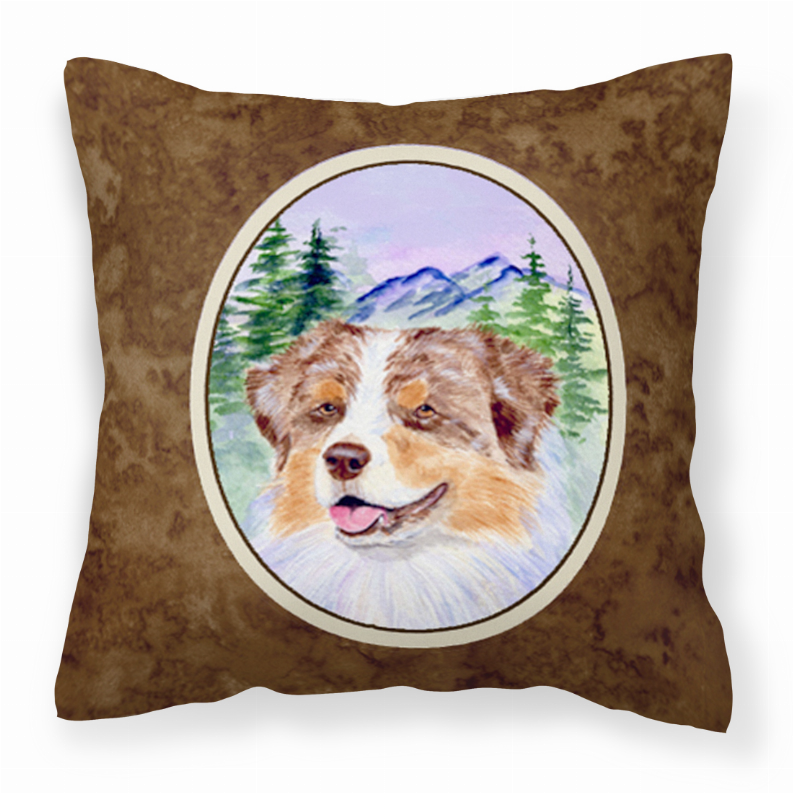 Portrait Artwork with Dog Brown Fabric Decorative Pillow