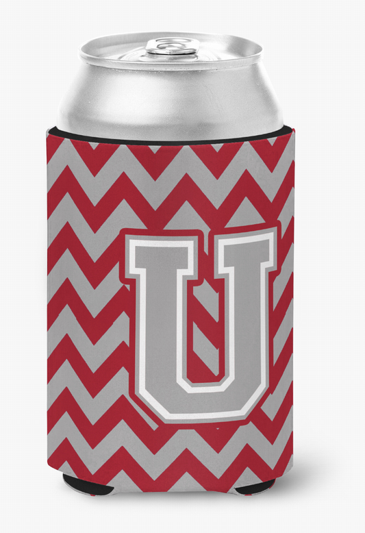 Monogram Letter Chevron Can or Bottle Hugger