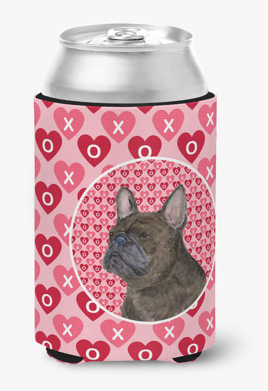 Hearts Love and Valentine's Day Dog Portrait Can or Bottle Hugger