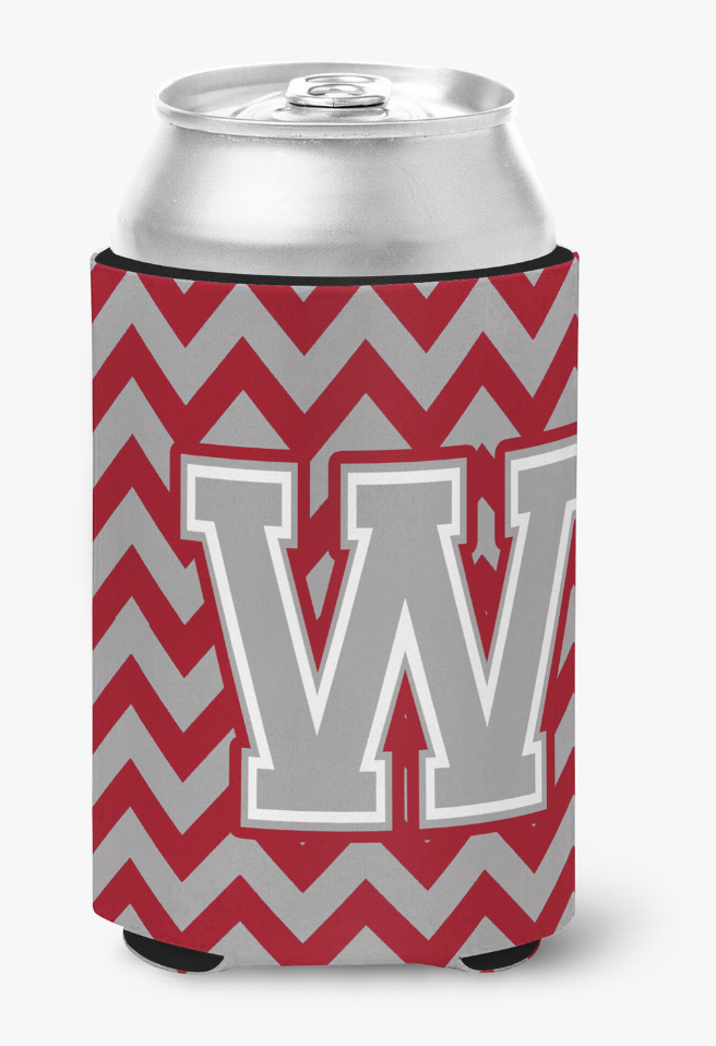 Monogram Letter Chevron Can or Bottle Hugger