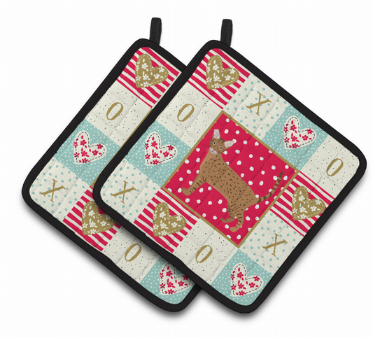 Cat XOXO Pair of Pot Holders