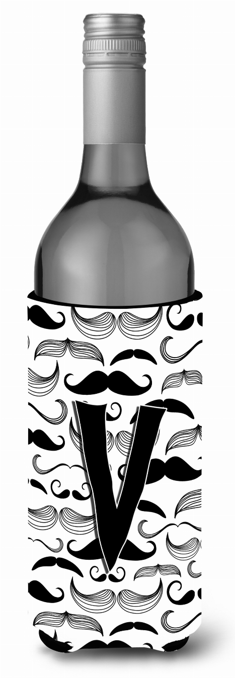 Monogram Letter Moustache Wine Bottle Hugger