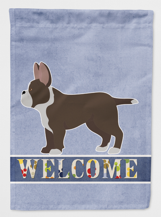 Black French Bulldog Pit Bull Mix Welcome Flag Canvas House Size