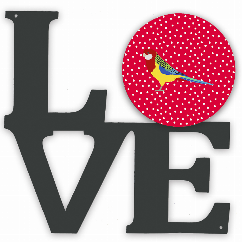 Rosella Bird Profile Artwork Metal LOVE Wall Decor