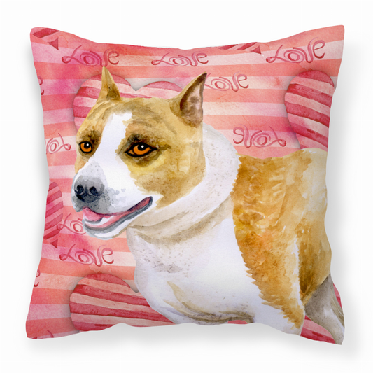 Dog With Love Stripes Fabric Decorative Pillow