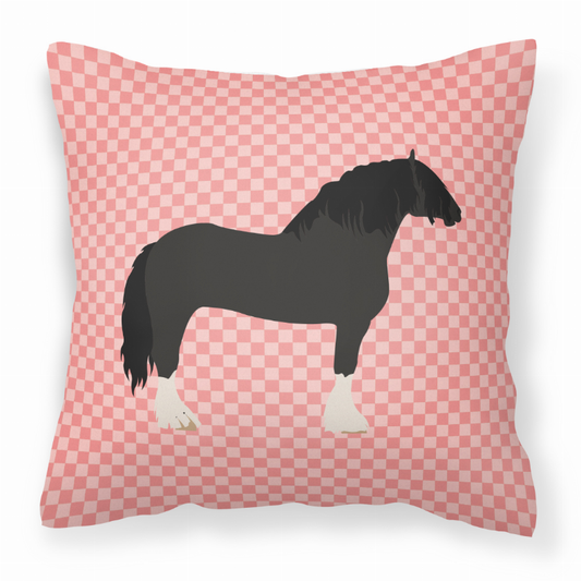 Pink Check Themed Fabric Decorative Pillow