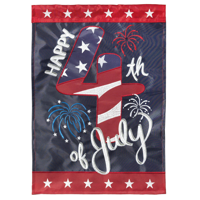 Flag Happy 4Th Of July Burlap