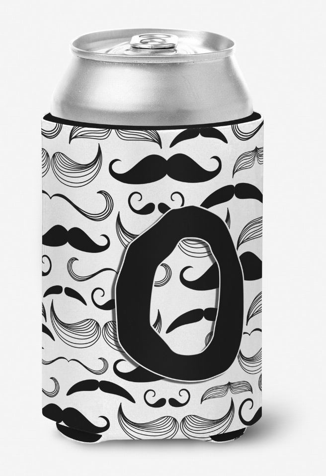 Monogram Letter Moustache Can or Bottle Hugger