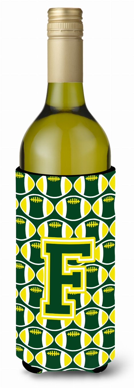 Monogram Letter Football Wine Bottle Hugger