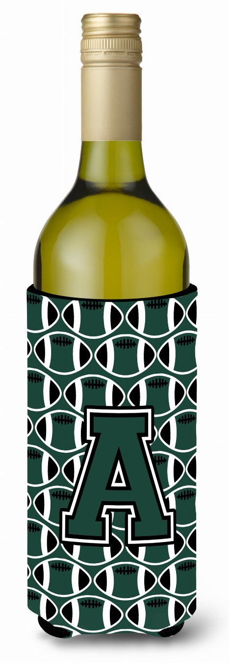 Monogram Letter Football Wine Bottle Hugger