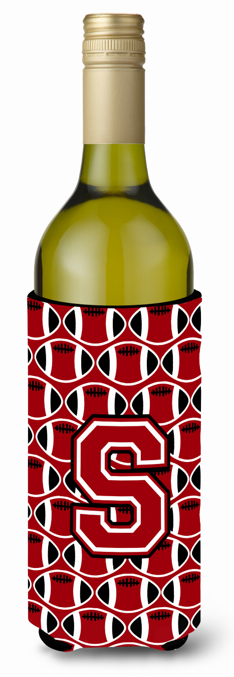 Monogram Letter Football Wine Bottle Hugger