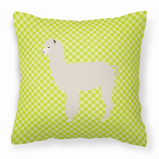 Green Check Themed Fabric Decorative Pillow