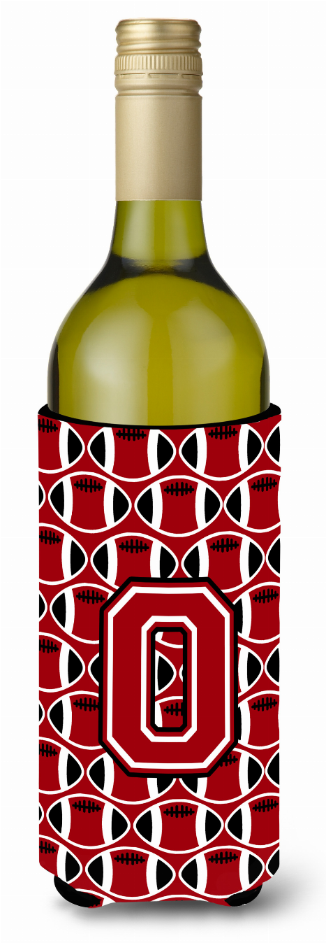 Monogram Letter Football Wine Bottle Hugger