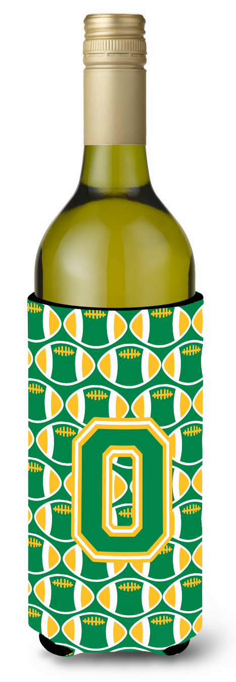 Monogram Letter Football Wine Bottle Hugger