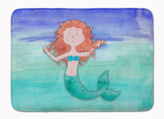 Mermaid Watercolor Machine Washable Memory Foam Mat