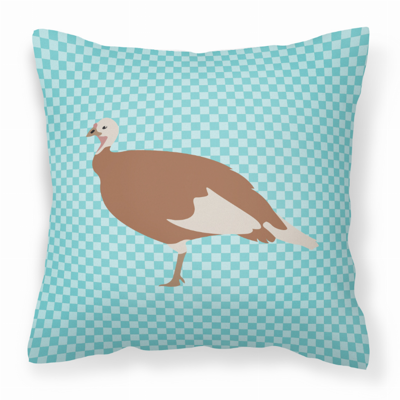 Blue Check Themed Fabric Decorative Pillow