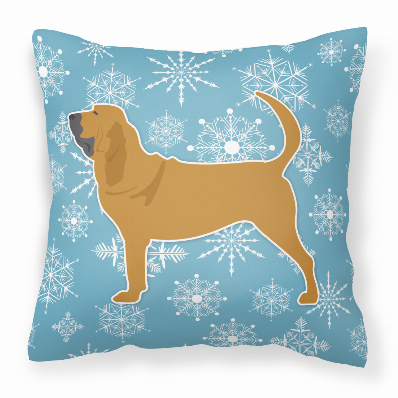 Winter Snowflake Dog Profile Art Fabric Decorative Pillow