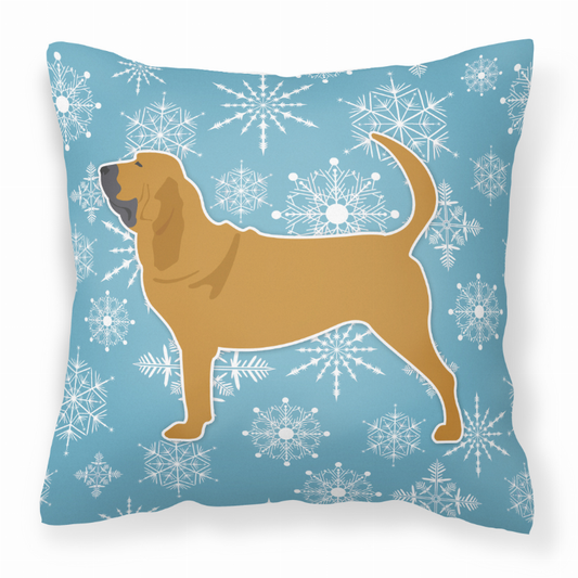 Winter Snowflake Dog Profile Art Fabric Decorative Pillow