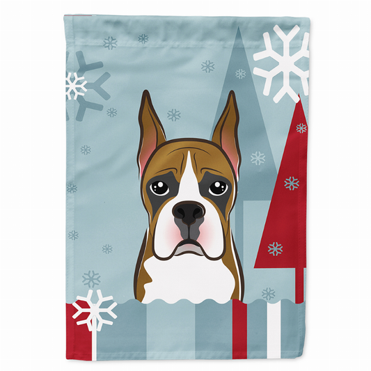 Winter Holiday/Dog Breed Flag Canvas