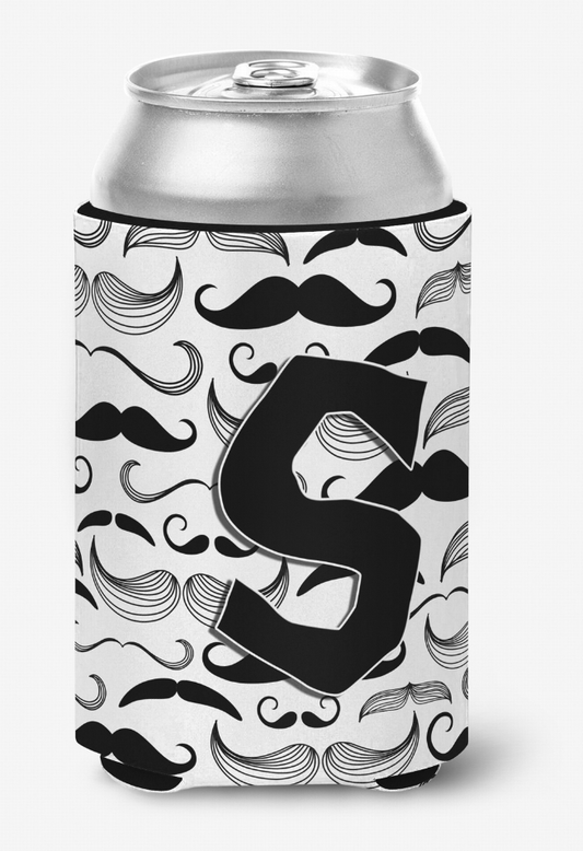 Monogram Letter Moustache Can or Bottle Hugger