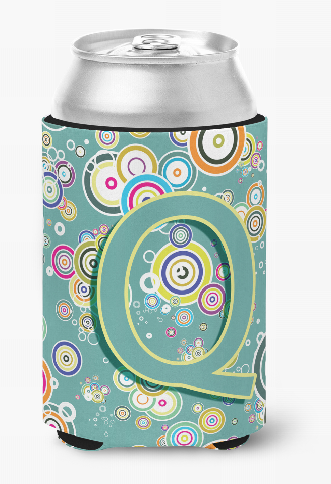 Monogram Letter Circle Circle Alphabet Can or Bottle Hugger