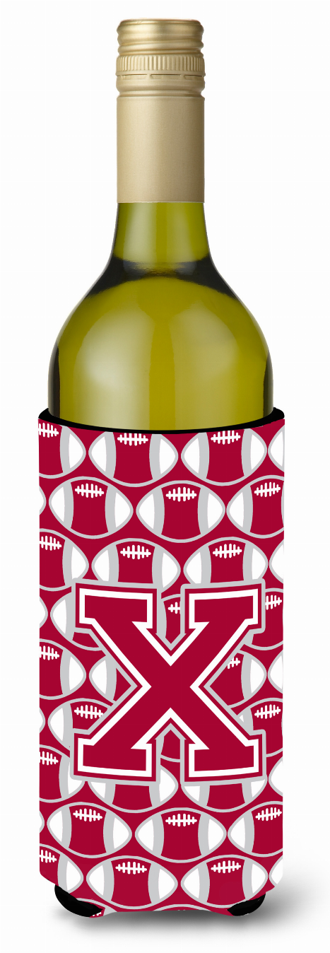 Monogram Letter Football Wine Bottle Hugger