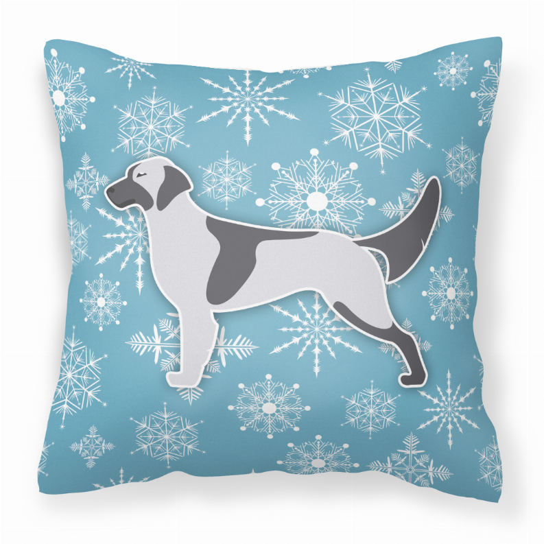 Winter Snowflake With Dog Fabric Decorative Pillow