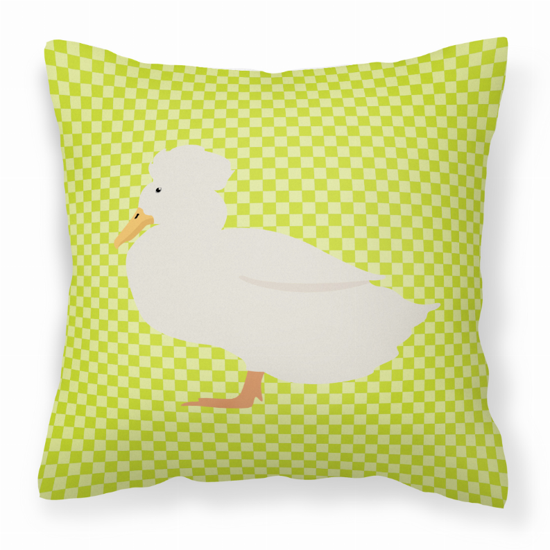 Green Check Themed Fabric Decorative Pillow