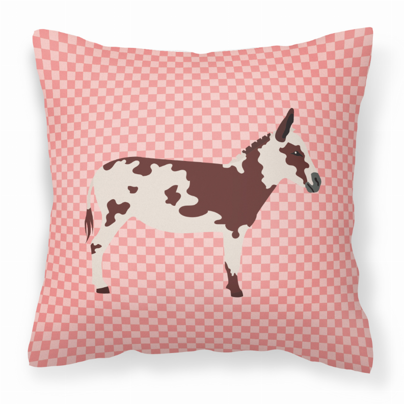 Pink Check Themed Fabric Decorative Pillow