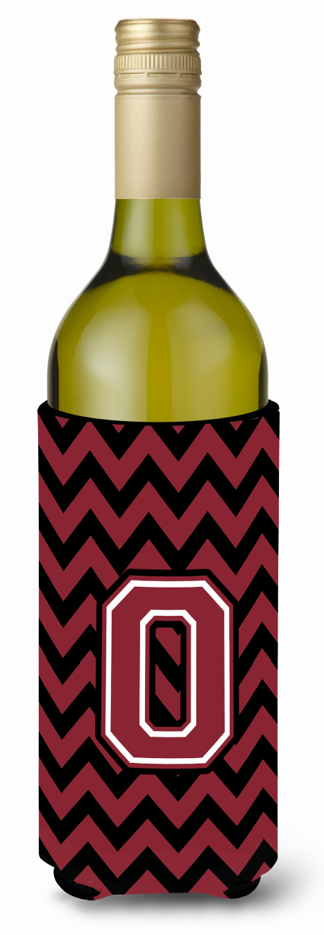 Monogram Letter Chevron Wine Bottle Hugger