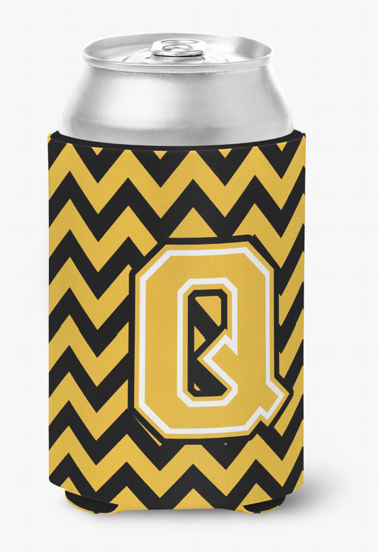 Monogram Letter Chevron Can or Bottle Hugger