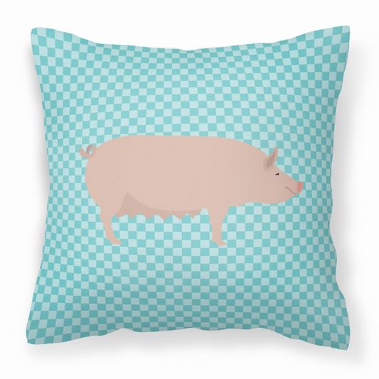 Blue Check Themed Fabric Decorative Pillow