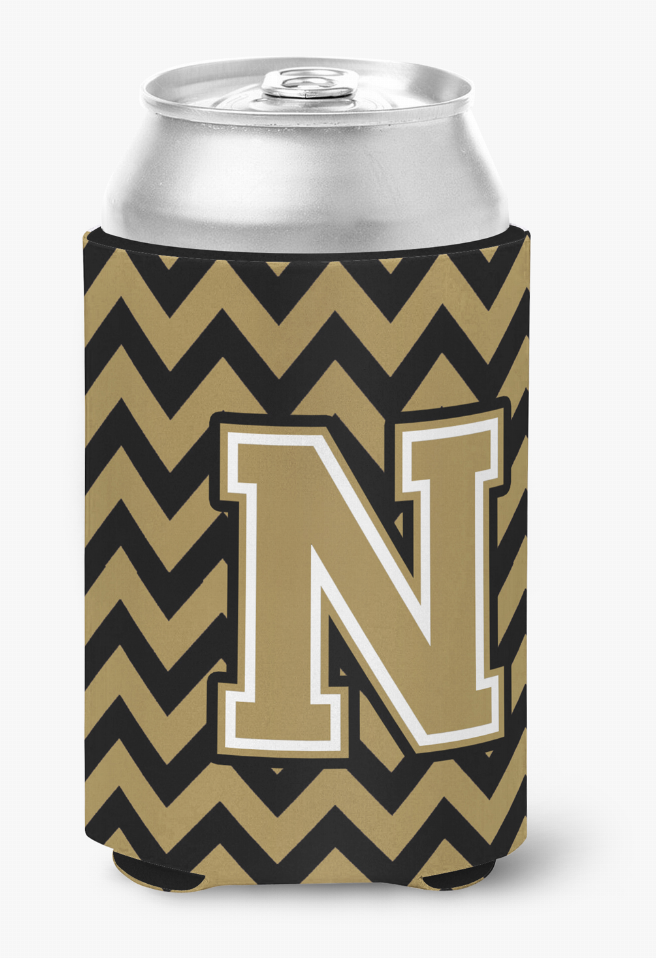 Monogram Letter Chevron Can or Bottle Hugger