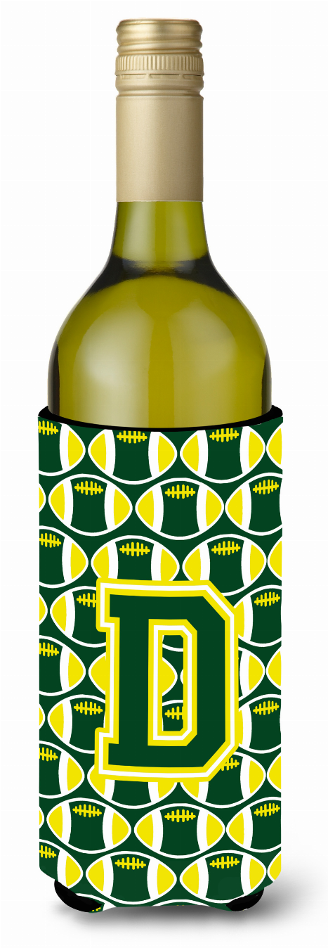 Monogram Letter Football Wine Bottle Hugger