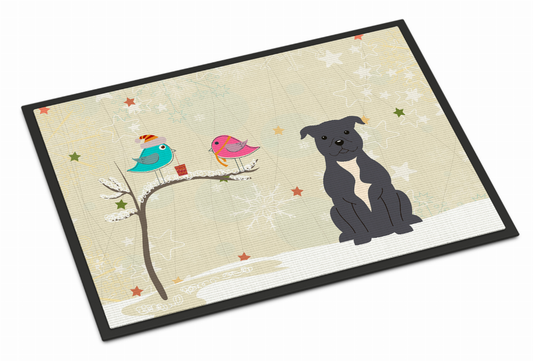 Christmas Presents Between Friends Dog Art Indoor or Outdoor Mat