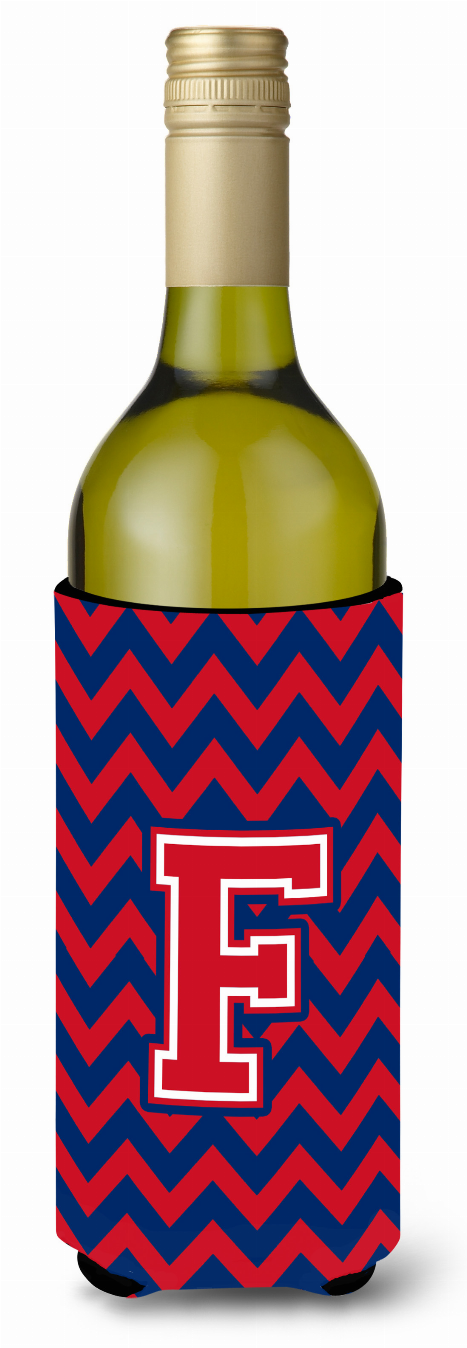 Monogram Letter Chevron Wine Bottle Hugger