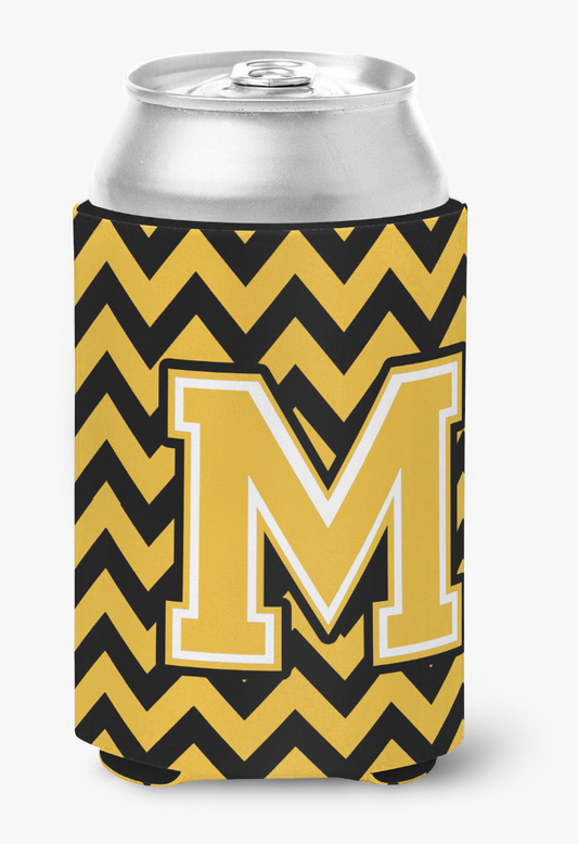 Monogram Letter Chevron Can or Bottle Hugger