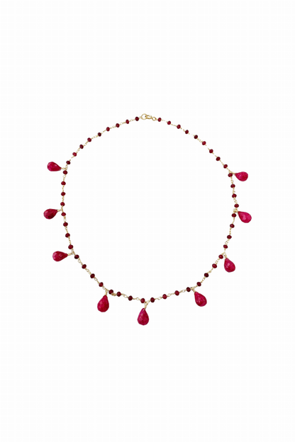 Balmy Nights Ruby Teardrop Necklace