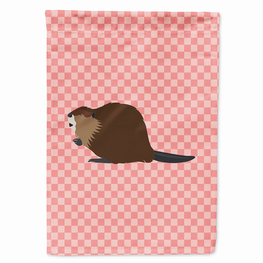 Animal/Bird Themed Pink Check Flag Canvas