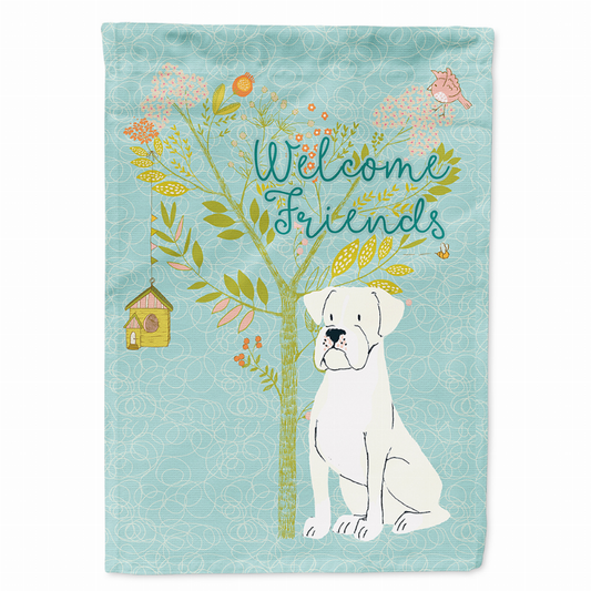 Welcome Friends/Dog Breed Themed Flag Canvas