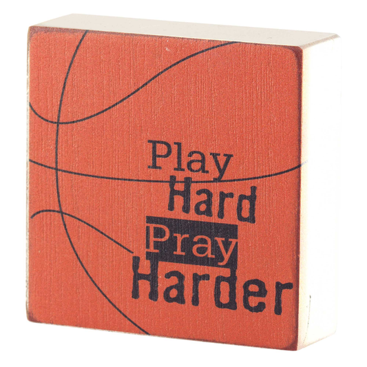 Tabletop Plaque Basketball Play Hard 3x3