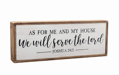 As for Me and My House We Will Serve The Lord Wood Rustic Wall Sign Plaque|Farmhouse Home Decor|Christian Decor|Bible Verse Sign