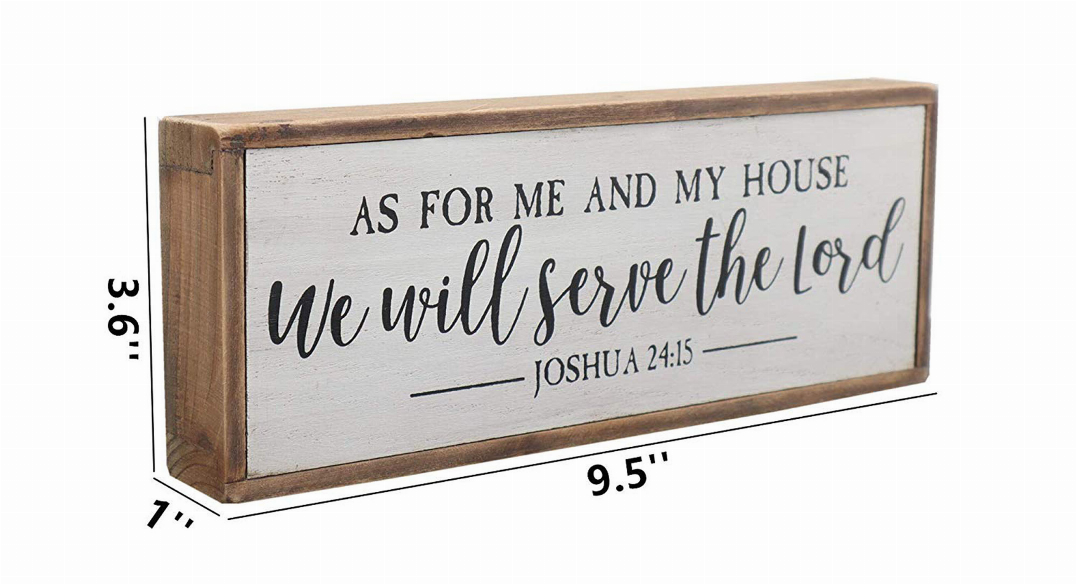 As for Me and My House We Will Serve The Lord Wood Rustic Wall Sign Plaque|Farmhouse Home Decor|Christian Decor|Bible Verse Sign