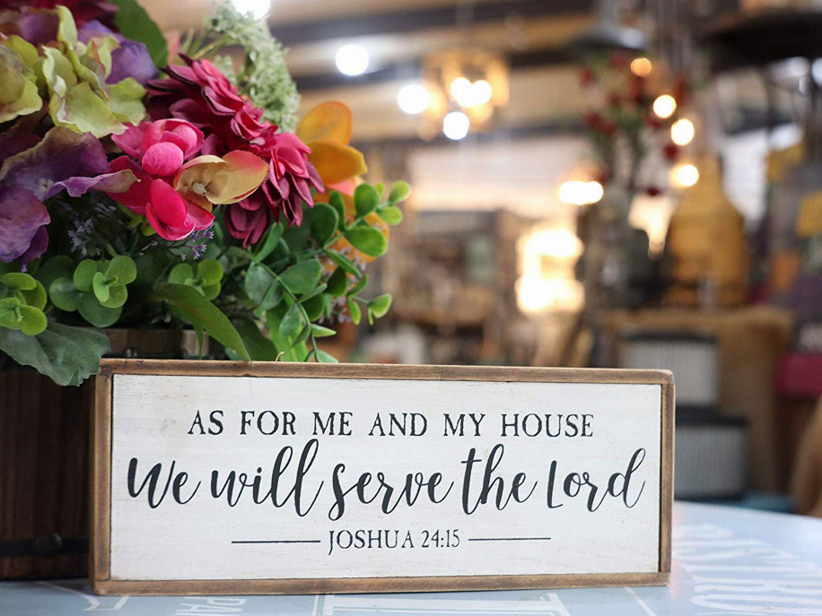 As for Me and My House We Will Serve The Lord Wood Rustic Wall Sign Plaque|Farmhouse Home Decor|Christian Decor|Bible Verse Sign