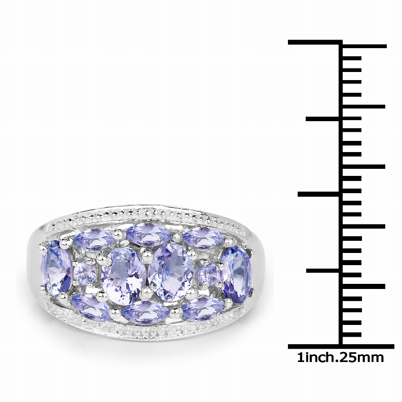 1.87 Carat Genuine Tanzanite .925 Sterling Silver Ring