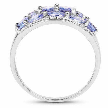 1.87 Carat Genuine Tanzanite .925 Sterling Silver Ring